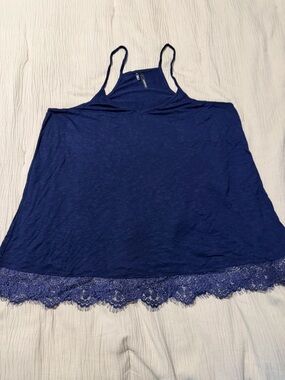 Maurices Women's Navy Lace-Hem Tank Top
